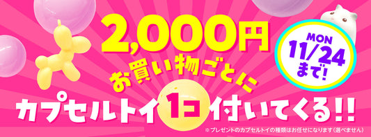 2000円購入ごとに『カプセルトイ』1個付いてくる！！✨✨✨