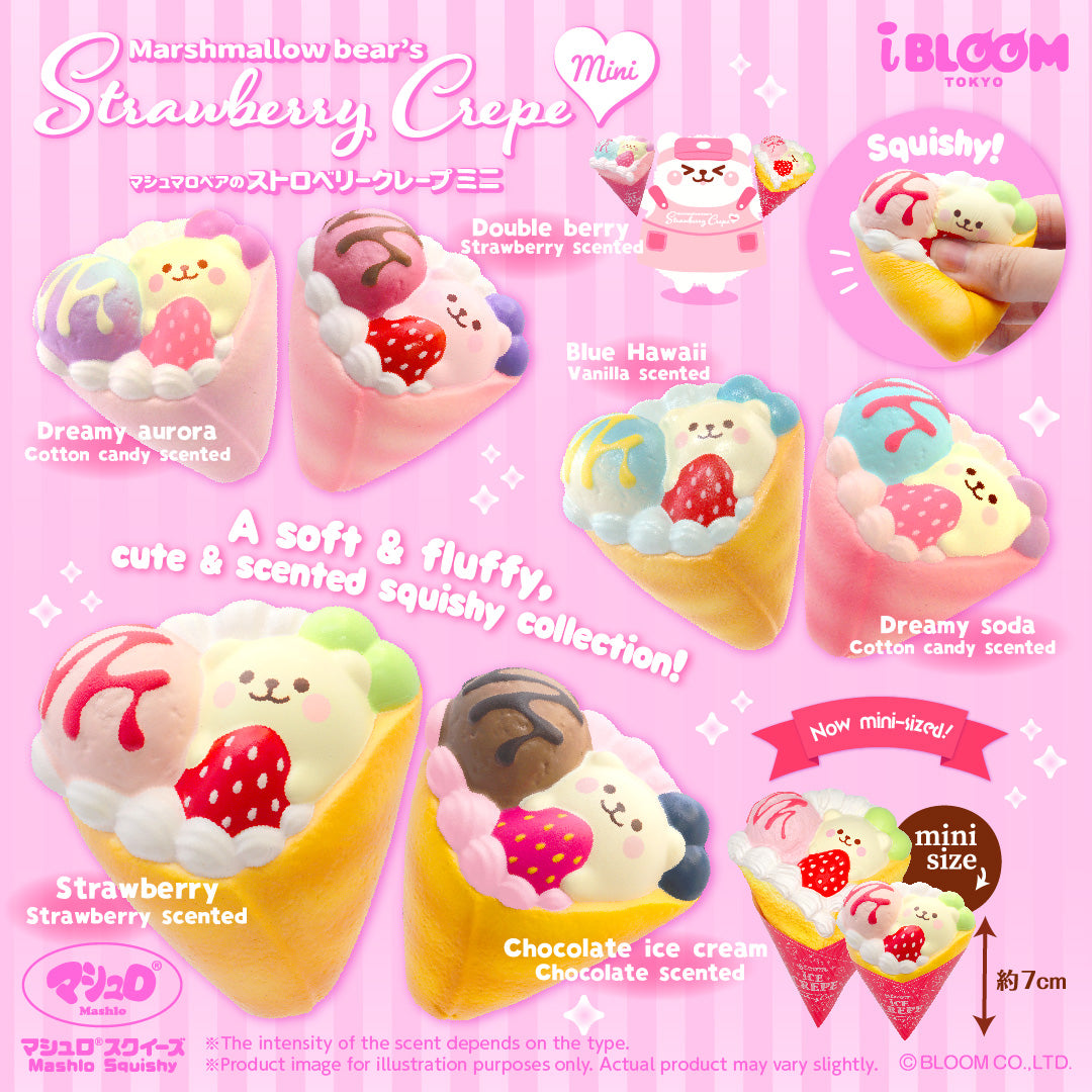 マシュマロベアのストロベリークレープ ミニ – i-BLOOM SQUISHY OFFICIAL SHOP